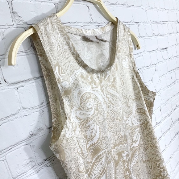 CHICO’S | GOLD & CREAM PAISLEY PRINT TANK - Picture 3 of 7